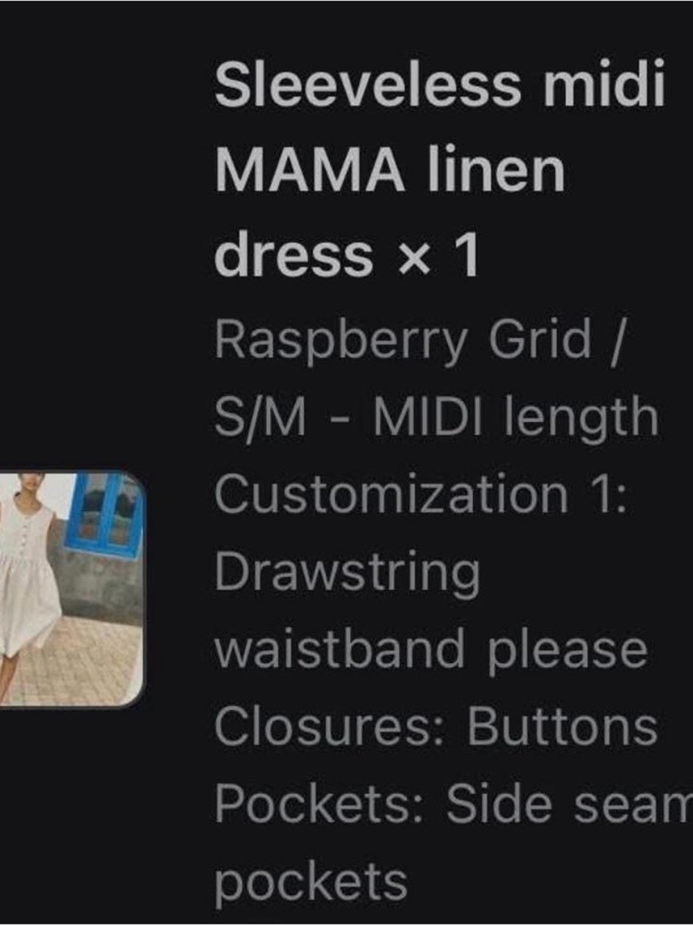 NPL Mama Dress Raspberry Grid Size S/M - Picture 4 of 4